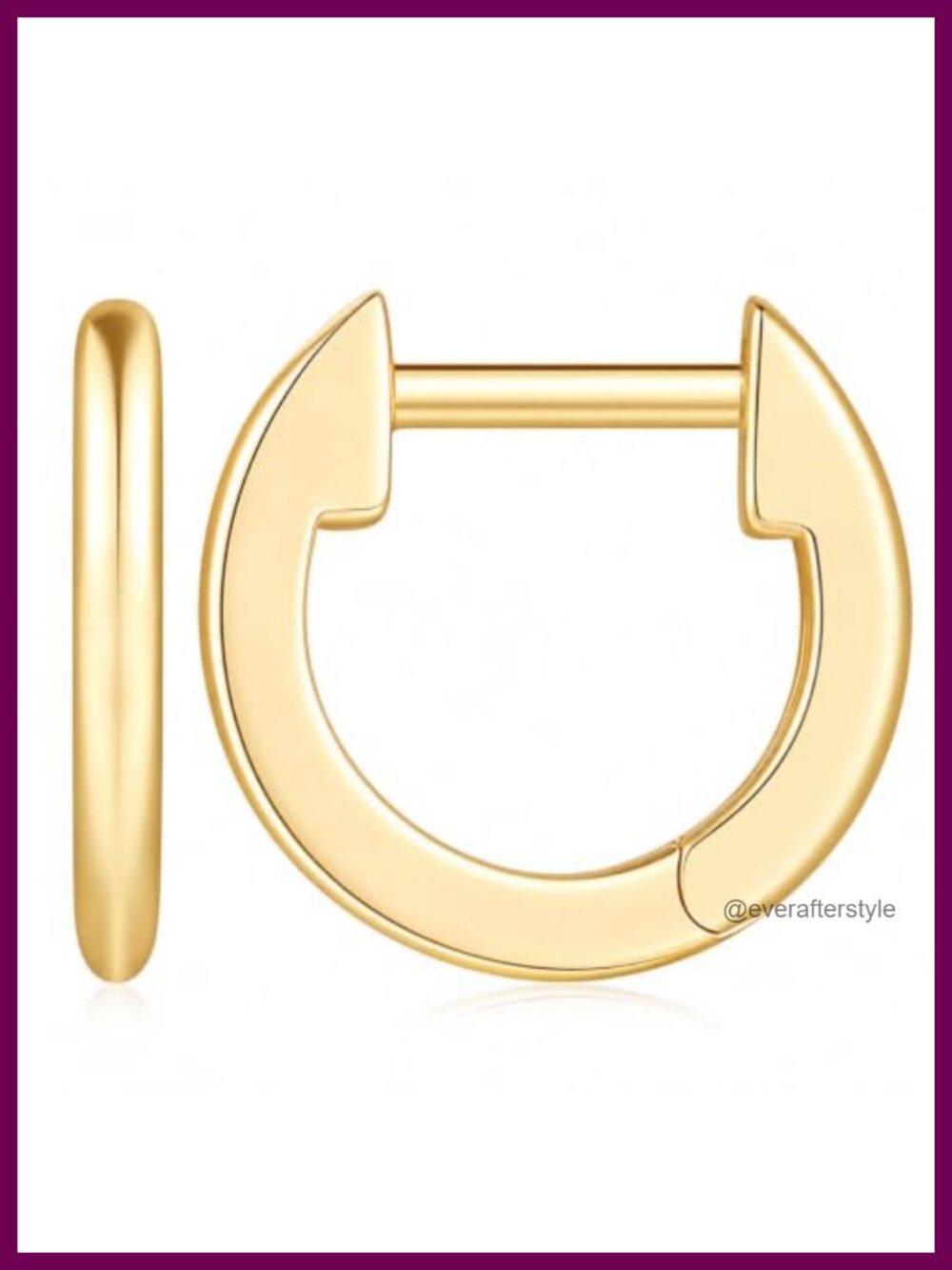 14K Gold Huggie Earrings for Women, Small Hoops, Hypoallergenic Lightweight,